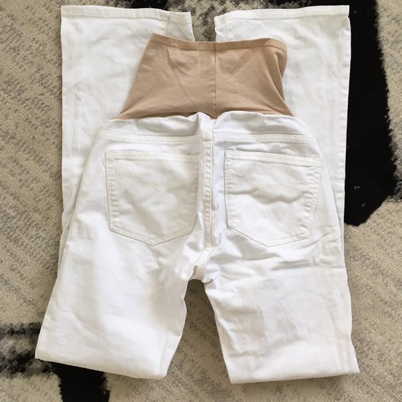 White Gap Maternity Sexy Boot Jeans, 25/1r - Picture 2 of 4